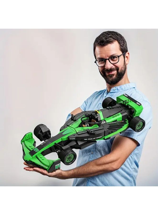 مجموعة بناء سيارة رياضية فاخرة خضراء 1220 قطعة نموذج ABS للبالغين هدية عرض ديكور المنزل - Image 1